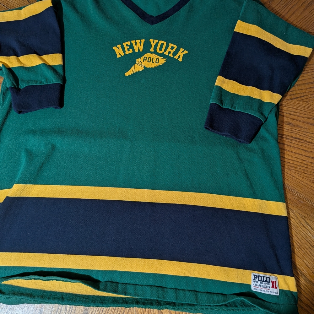 Polo by Ralph Lauren Green and Yellow Striped Jersey